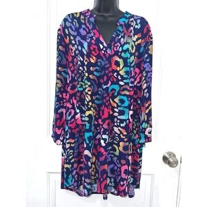 Honeyme Curvy Multi Colored Leo print Gabby style top